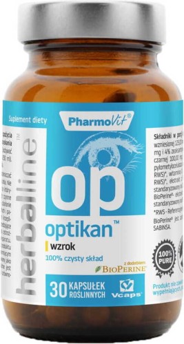 Optikan sight with BioPerine 30 capsules Vcaps PharmoVit Herballine