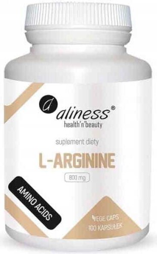 L-Arginina L-Agrinine 800mg 100 capsules vege caps Aliness