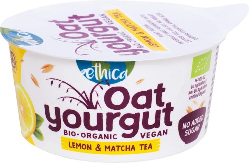 OAT DESSERT WITH LEMON JUICE AND TEA MATCHA WITHOUT LACTOSE BIO 140 g - ETHICA