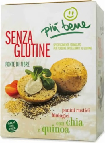 Glutenfreies Brot aus Chiasamen und Quinoa BIO 125 g PIU BENE