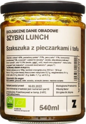 SHAKSHOUKA SCHAAL MET PADDESTOELEN EN TOFU BIO 540 ml - KLEINKAMER