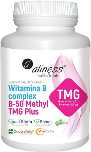 Witamina B complex B-50 Methyl TMG Plus 100 kapsułek Aliness