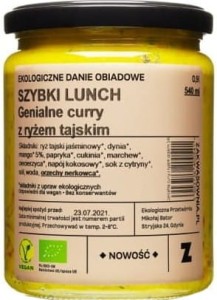 Zartes Curry mit Jasminreis BIO 540 ml - ZAKWASOWNIA
