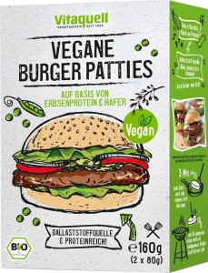 EIWIT GROTE PLANTAARDIGE BIO BURGERS (2 x 80 g) 160 g - VITAQUEL