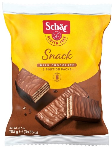 Snackwafels in chocolade (3x35g) glutenvrij 105 g Schar