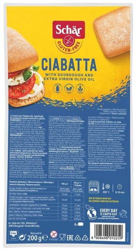 Ciabatta bułki do zapiekania bezglutenowe 200 g Schar