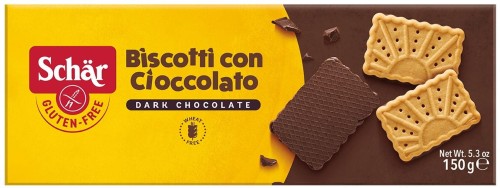 Biscotti con cioccolato herbatniki czekoladowe bezglutenowe 150 g Schar