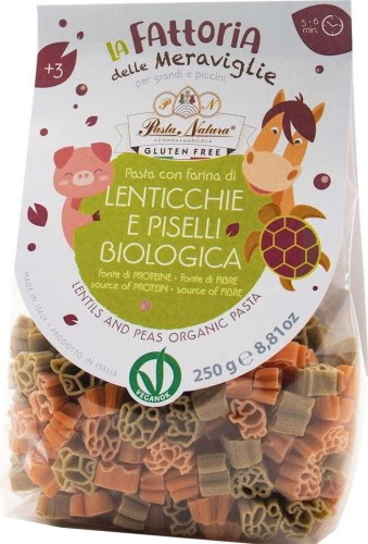 PASTA (LENS EN ERWT VOOR KINDEREN) DIEREN GLUTENVRIJ BIO 250 g - NATURA PASTA