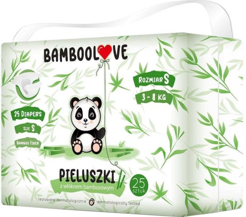 LUIERS MET BAMBOEVEZEL MAAT S 3 - 8 kg (25 stuks) - BAMBOOVE