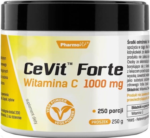 Vitamina C 1000mg CeVit Forte en polvo 125 porciones 250g PharmoVit