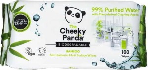 ANTIBACTERIAL BAMBOO WIPES MOISTENED FOR SURFACE CLEANING 100 pcs - CHEEKY PANDA