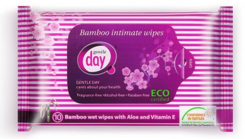 Intimate hygiene wipes made of bamboo fiber (moisturized) 10 pcs. - GENTLE DAY