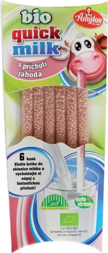 RIETJES VOOR SMAAK AARDBEIMELK BIO (6 x 6 g) 36 g - AMYLON