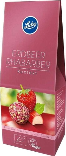 GLUTEN-FREE PRALINES WITH STRAWBERRIES AND RABARBAR BIO 80 g - LUBS
