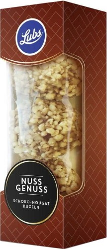 GLUTEN-FREE NUGAT PRALINES WITH MILK CHOCOLATE AND HAZELNUTS BIO 45 g (3x15 g) - LUBS