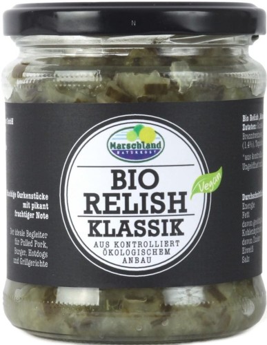 RELISH SALAD WITH CUCUMBERS, PEPPERS AND ONIONS BIO 325 g - MARSCHLAND NATURKOST