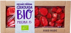 MILK CHOCOLATE WITH STRAWBERIES BIO 53 g - CUKIERNIA STAROPOLSKA