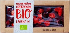 BIO DESSERTCHOCOLADE MET AARDBEIEN EN BRAAMBES 53 g - OUDE POOLSE SNOEP