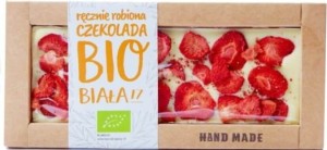WHITE CHOCOLADE WITH STRAWBERRIES BIO 53 g - CUKIERNIA STAROPOLSKA
