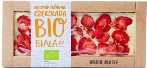 WHITE CHOCOLADE WITH STRAWBERRIES BIO 53 g - CUKIERNIA STAROPOLSKA