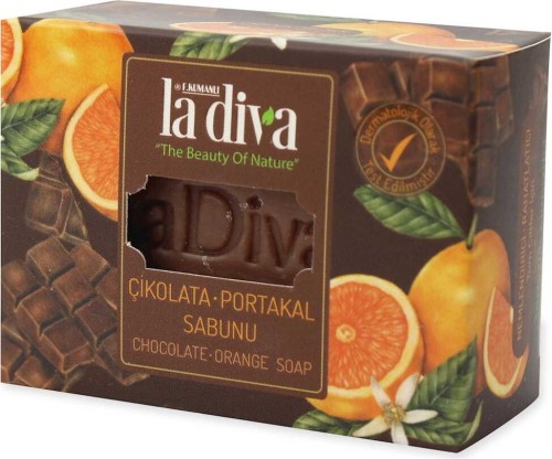 ZEEPBLOKJE CHOCOLADE EN ORANJE 120 g - LA DIVA