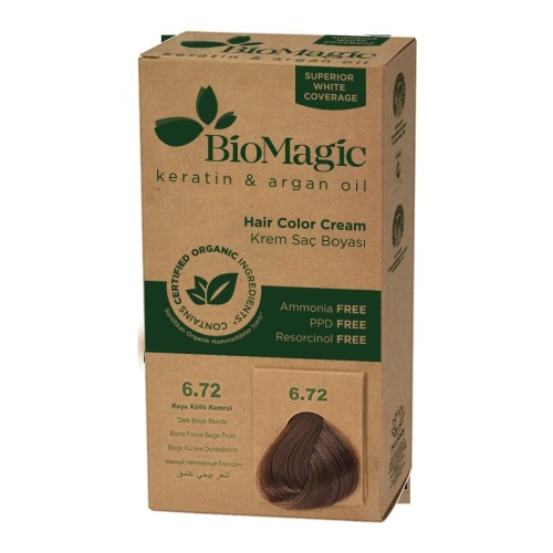 HAARKLEUR DONKER BEIGE BLOND (6.72) 250 g - BIOMAGIC
