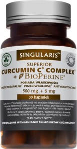 Kurkuma Complex 500 mg Curkumin C3 Complex + BioPerine 5 mg 30 Singularis zachte capsules