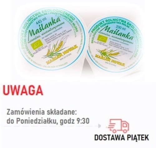 Maślanka naturalna BIO 445 ml