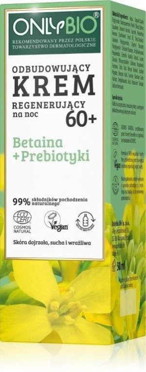 REBUILDING - REGENERERENDE NIGHT FACE CREAM 60+ BETAIN + ECO PREBIOTICS 50 ml - ALLEEN BIO