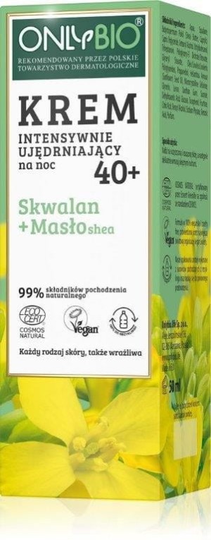 NACHT INTENSIEF VERSTEVIGENDE GEZICHTSCRME 40+ SQUALANE + SHEA ECO BOTER 50 ml - ALLEEN BIO