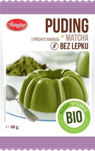 Pudding with matcha tea, pineapple flavor (gluten-free) BIO 40 g - AMYLON