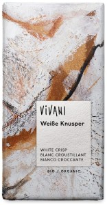 WITTE CHOCOLADE MET KNAPPERIGE RIJST BIO 100 g - Vivani