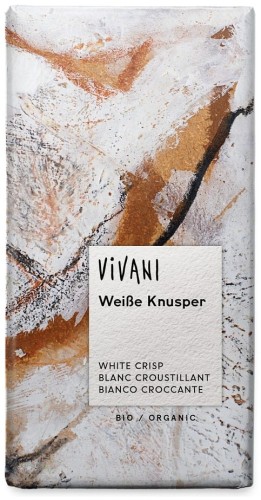 WITTE CHOCOLADE MET KNAPPERIGE RIJST BIO 100 g - Vivani