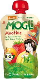 MOOTHIE - APPLE PUREE WITH BANANA AND STRAWBERRY 100% FRUIT WITHOUT ADDED SUGAR BIO 100 g - MOGLI