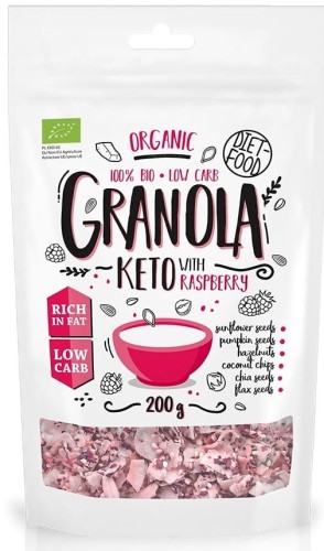 Keto granola z malinami BIO 200 g DIET FOOD