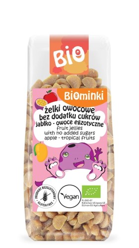 FRUITGOMMEN ZONDER TOEGEVOEGDE SUIKERS APPEL - EXOTISCH FRUIT BIO 150 g - BIOMINKI