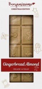 Vegan witte kerstchocolade met peperkoek en amandelsmaak BIO 60 g Biobenjamin