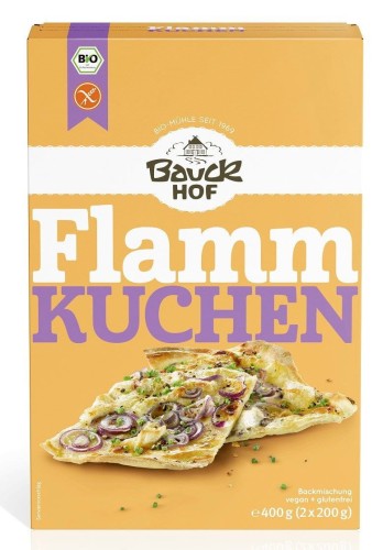 MENGSEL VOOR BAKKEN CAKE VOOR FLAMMKUCHEN (TARTE FLAMBEE) GLUTENVRIJ BIO (2 x 200 g) 400 g - BAUCK HOF