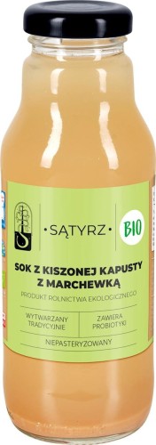 PROBIOTYCZNY SOK Z KISZONEJ KAPUSTY I MARCHEWKI BIO 300 ml - SĄTYRZ