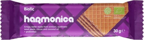 WAFELEK Z KREMEM MLECZNO KAKAOWYM Z PROBIOTYKAMI BIO 30 g - HARMONICA