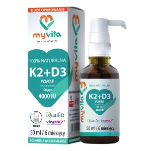 Vitamine K2 K-2 100 µg D3 D-3 4000 IE vloeibaar forte 50 ml druppels MyVita