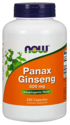 Panax Ginseng  Żeń szeń 500 mg 250 kapsułek Now Foods