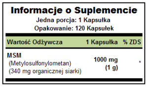MSM organic sulfur 1000mg 120 capsules Puritan's Pride