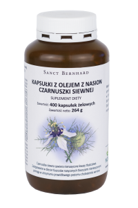 Olej z Czarnuszki siewnej 500 mg 400 kapsułki Sanct Bernhard