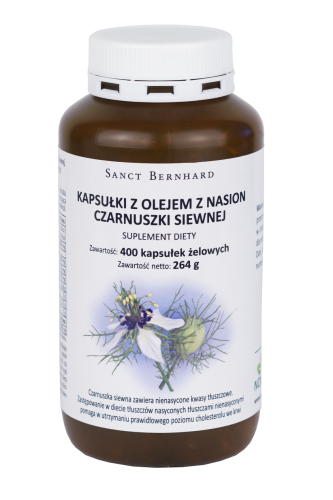 Olej z Czarnuszki siewnej 500 mg 400 kapsułki Sanct Bernhard