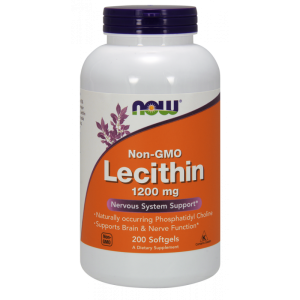 NOW FOODS Lecithin Non-GMO 1200mg, 200sgels. - lecytyna sojowa