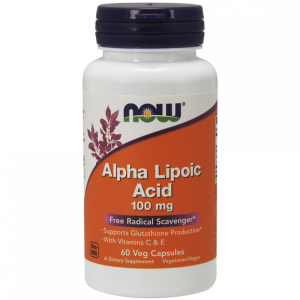 ALA  Kwas Alfa Liponowy 100 mg i Kwas Askorbinowy i Witamina E 60 kapsułek NOW FOODS