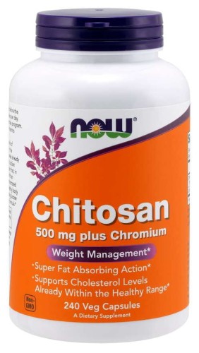Chitosan  Chitozan 500 mg i Chrom 100 mcg 240 kapsułek NOW FOODS