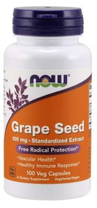 Grape Seed  Ekstrakt z Pestek Winogron 100 mg 100 kapsułek NOW FOODS