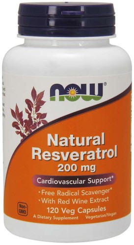 Natural Resveratrol 200 mg 120 kapsułek NOW FOODS